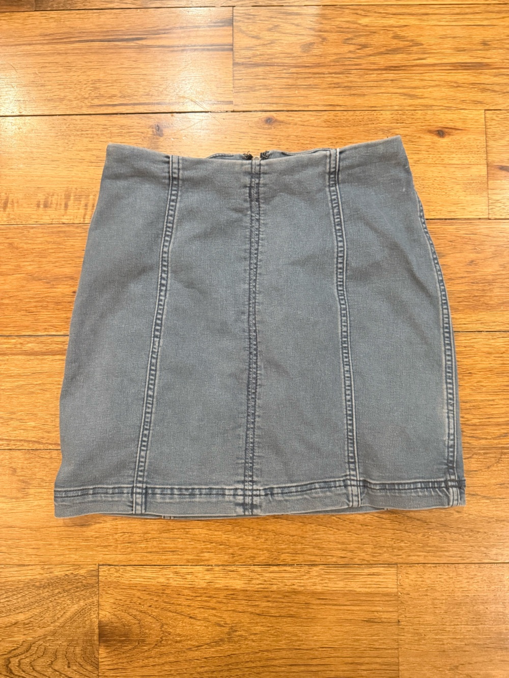 Free People Classic Gray Denim Mini Skirt